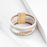 Multi layer wide crystal bracelet