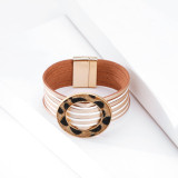 Multi color horse hair ring buckle multi layer magnetic buckle leather bracelet