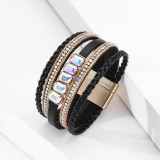 Fashion Bracelet girl Bohemian hand decoration holiday style multi layer leather Crystal Bracelet