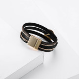 New women's bracelet multi layer leather lock multi layer Bracelet