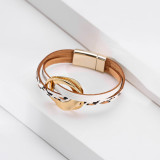 Bohemian multi-layer leather bracelet fashion new color matching magnetic buckle Thin Bracelet