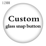 Custom  3 sizes glass printing pictures Snap button