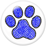 20MM Bear's paw Print glass snaps buttons