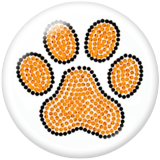 20MM Bear's paw Print glass snaps buttons