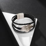 PU leather national style bracelet Jewelry Bohemian three-layer braided snake skin Bracelet love bracelet