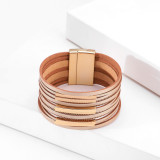 Multi layer copper tube accessories wide edge Bracelet women's Retro thin chain fashion bracelet