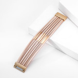 Multi layer copper tube accessories wide edge Bracelet women's Retro thin chain fashion bracelet