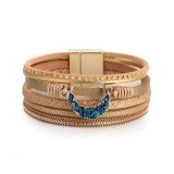 Creative and personalized multi-layer woven leather moon Bracelet