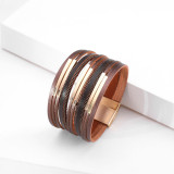 Multi layer copper tube accessories wide edge Bracelet women's Retro thin chain fashion bracelet