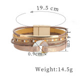 Multi layer copper tube inlaid diamond magnetic clasp Bracelet