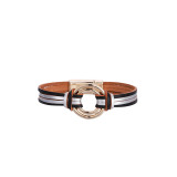 Multi layer leather bracelet fashion color matching magnetic buckle Thin Bracelet
