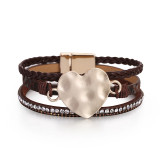 PU leather national style bracelet Jewelry Bohemian three-layer braided snake skin Bracelet love bracelet