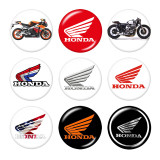 20MM  Motorcycle  car Auto Logos Print glass snaps buttons