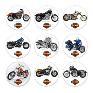 20MM Harley Motors car Print glass snaps buttons