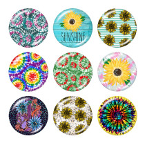 20MM Sunflower Print glass snaps buttons