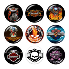 20MM Harley Motors car Print glass snaps buttons