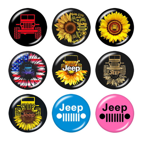 20MM Car Print  glass snaps buttons
