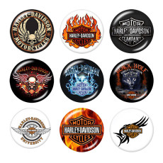 20MM Harley Motors car Print glass snaps buttons