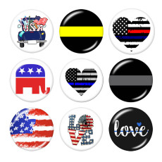 20MM  Flag of the United States Print glass snaps buttons