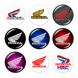 20MM Motorcycle Car  logo Print glass snaps buttons
