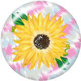 20MM Sunflower Print glass snaps buttons
