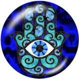 20MM blue eye  faith Print glass snaps buttons