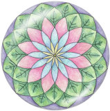 20MM mandala flower decorative pattern Print glass snaps buttons