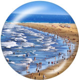 20MM seaside Print glass snaps buttons  Beach Ocean