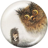 20MM hedgehog Print glass snaps buttons