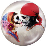 20MM skull Print glass snaps buttons