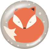 20MM fox Print glass snaps buttons