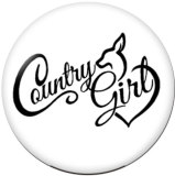 20MM Country girl Print glass snaps buttons