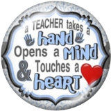 20MM teacher Print glass snaps buttons