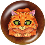 20MM cat Print glass snaps buttons