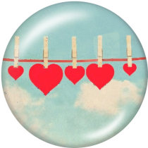 20MM love Print glass snaps buttons