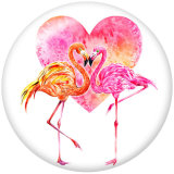 20MM Flamingo Print glass snaps buttons