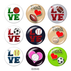 20MM ball game glass snaps buttons