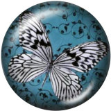 20MM butterfly Print glass snaps buttons