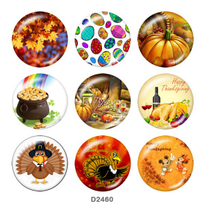 20MM Thanksgiving glass snaps buttons