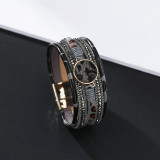 Horse hair multilayer hand woven leopard pattern magnetic clasp Bracelet