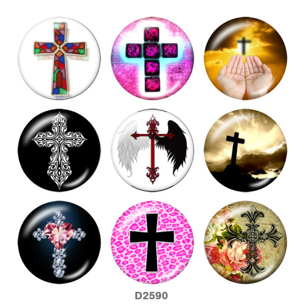 20MM CROSS Easter glass snaps buttons