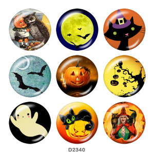 20MM Halloween glass snaps buttons