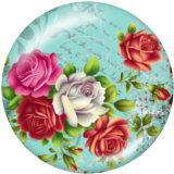 20MM flower Print glass snaps buttons