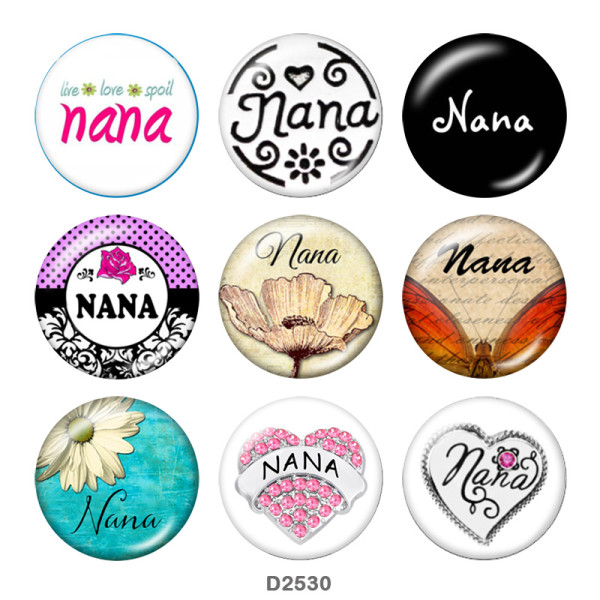 20MM nana glass snaps buttons