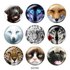 20MM animals Print glass snaps buttons