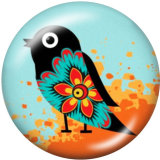 20MM bird Print glass snaps buttons