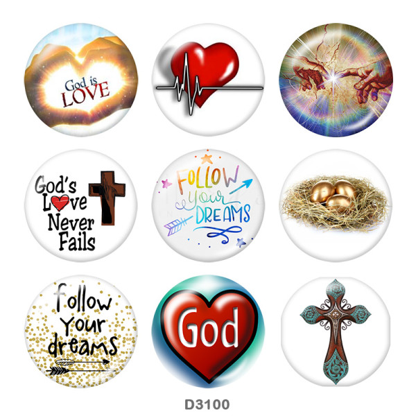 20MM love glass snaps buttons