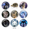 20MM wolf Print glass snaps buttons