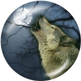 20MM wolf Print glass snaps buttons