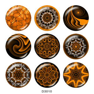 20MM decorative pattern Print glass snaps buttons